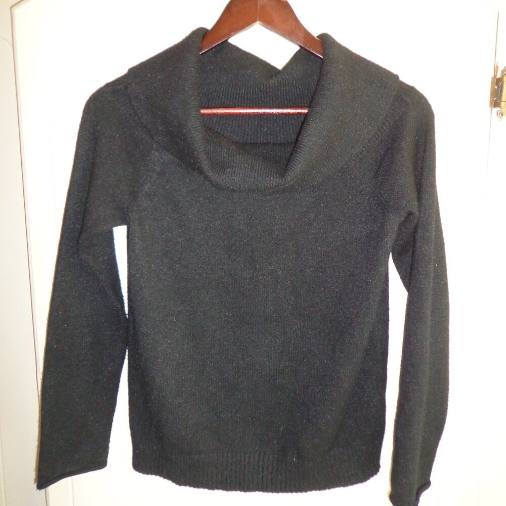 Anthropologie Wide Cowl Neck Sweater XS Black Raglan Long Sleeves - Picture 7 of 10